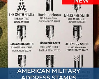 Patriotic Gift for Veterans, Custom-Made Address Stamp, Veteran Return Address Stamp, Personalized Military Self-Inking Rubber Stamp