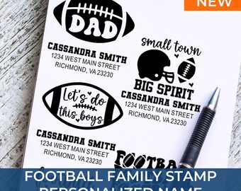 Custom Football Address Custom Stamp – Unique Sports Return Address, Personalized Gift for Football Lovers, Housewarming, or Coach Gift