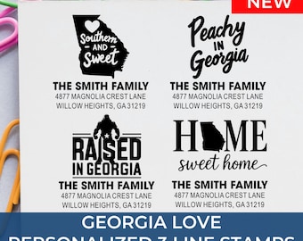 Classic Georgia Address Stamp Housewarming Gift: 25+ Design Styles