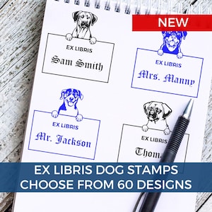 Custom Dog Ex Libris Book Stamp: Premium-Quality, Durable, Personalized, Dog-Themed – Perfect for Book-Loving Dog Owners