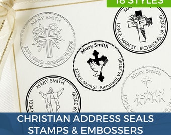 Personalized Christian Address Stamps & Embossing Seals