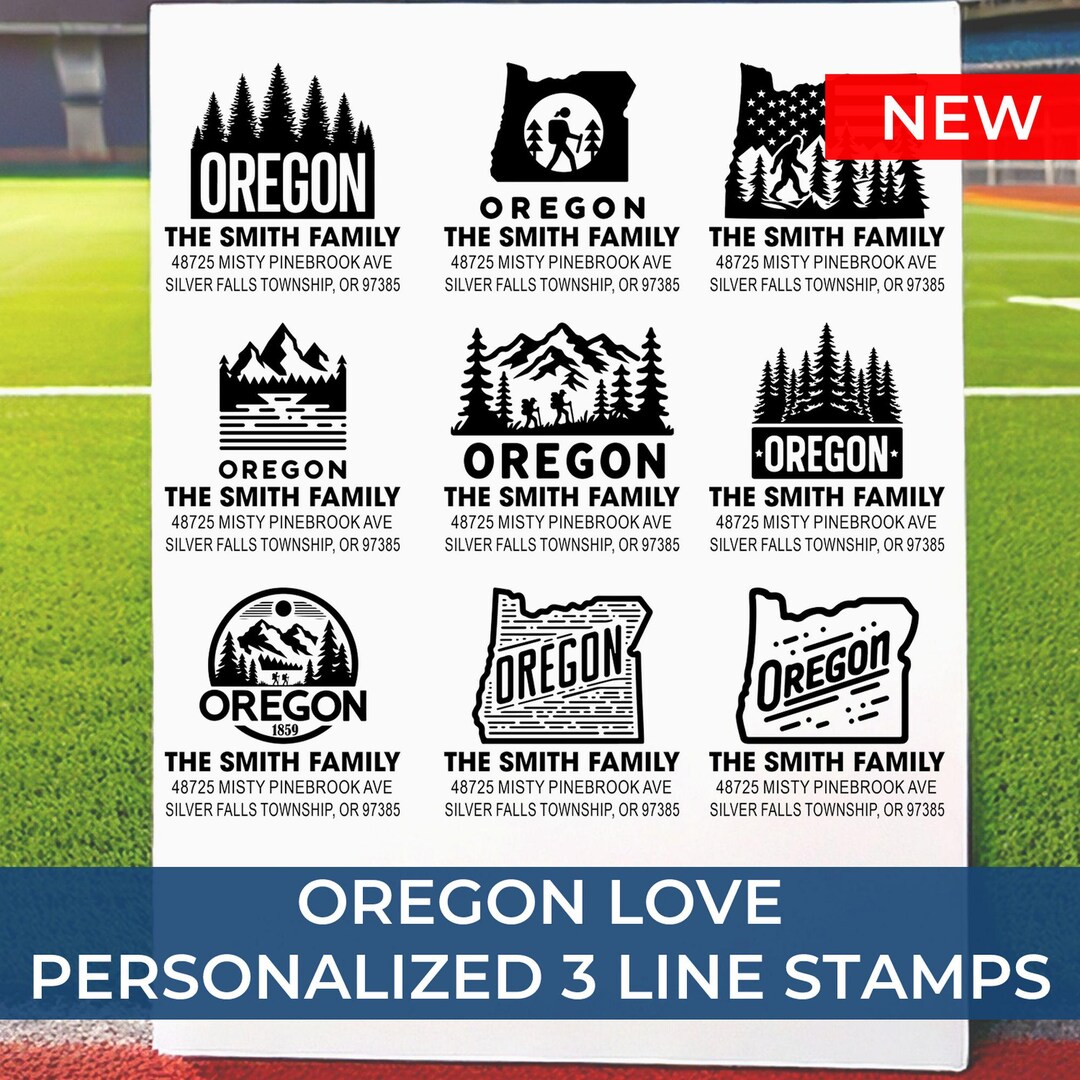 Oregon Address Custom Oregon Address Stamp, Modern Return Address Stamp OR ...