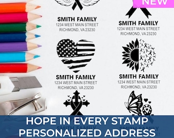 Breast Cancer Awareness Professional Grade Address Stamp – Personalized Pink Ribbon Return Address, Custom Gift for Survivor, Supporter