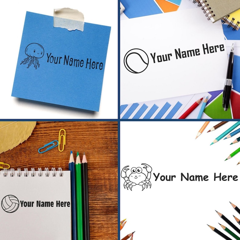 Fabric stamp for kids featuring personalized designs for clothing. Discover the best self-inking clothing stamp, perfect for labeling children's clothes with fun and unique styles. Ideal for school and daycare use.