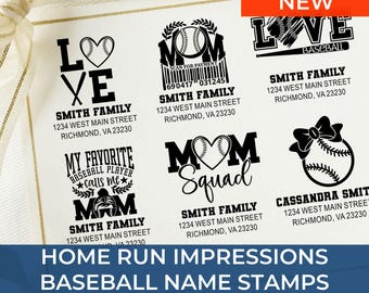 Custom Sports Address handmade Stamp – Baseball Theme, Personalized Return Address, Unique Gift for Baseball Fans, Housewarming, Wedding