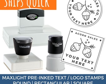 Maxlight Custom Pre-Inked Logo Stamp - Business Stamp