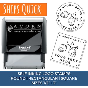 Custom Logo Stamp from your Design or Logo, Business Custom Stamp, Custom Rubber Stamp for Logo, Customized Stamper, Many Sizes, Self-Inking