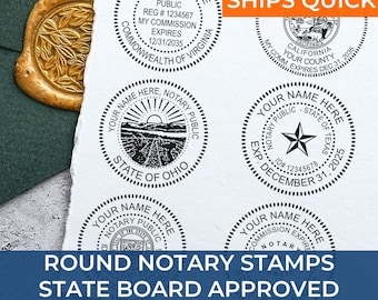 Notary Stamp with Round Notary Public Stamps - Acorn Stamps