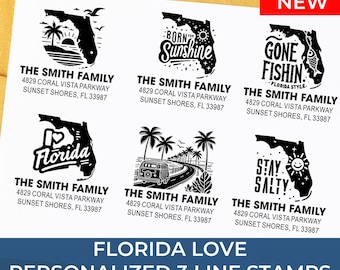 Minimalist Florida Address Stamp 3-Line Design: 25+ Design Styles