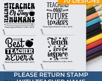 Custom Teacher Name Artisan Made Stamp – Personalized Self Inking Grading Stamp for Classroom Feedback & Homework, Teacher Appreciation Gift
