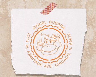 Custom Self Inking Monkey Address Stamp for Envelopes