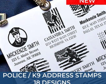 Police Officer K9 Handler Stamp, Custom Address Stamps, Personalized Law Enforcement Stamp, Canine Unit, Handler Stamp