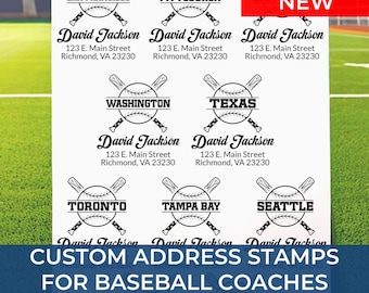 Baseball Coach Gift Ready – Personalized Address Stamp, Custom Return Address, Sports Theme, Housewarming Gift, Self-Inking Stamp
