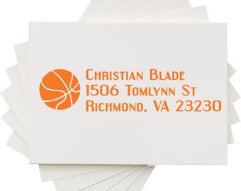 Customized Basketball Return Address Stamp - Sport Stamps