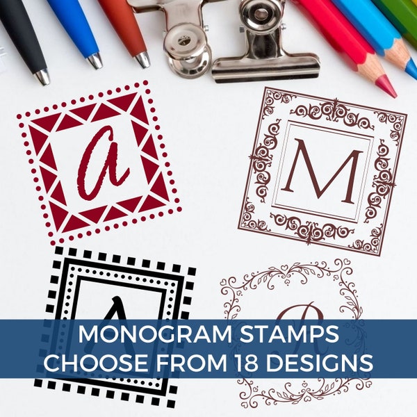 Initials Stamp, Self Inking Monogram Stamp, Wood Monogram Stamp, DIY Wedding Stamp, Monogram Wedding Favor Stamp, Custom Stamp