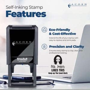 Custom Teacher Stamp ideal for Gifts for Teachers from Students. Perfect for Teacher Appreciation Day, these Personalized Gifts for Educators offer eco-friendly, cost-effective stamping with precision and clarity.