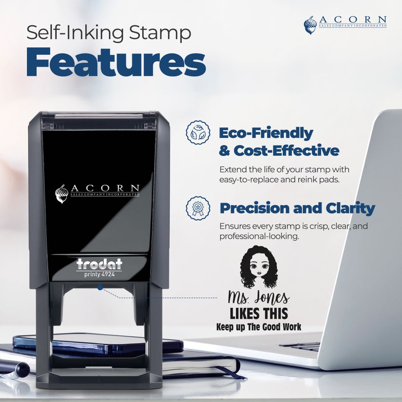 Custom Teacher Stamp ideal for Gifts for Teachers from Students. Perfect for Teacher Appreciation Day, these Personalized Gifts for Educators offer eco-friendly, cost-effective stamping with precision and clarity.