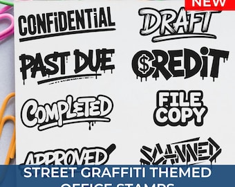 Street Graffiti Office Stamps Unique Paid Stamp for Business Custom Original Stamp Art Supplies Urban Desk Decor