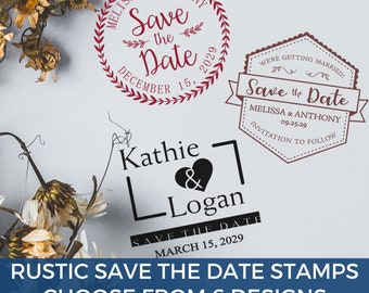 Custom Modern Save the Date Wedding Self-Inking Stamp