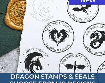 Customized Dragon Book Stamp- Infuse Magic Into Your Library