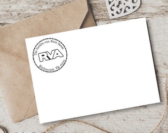 Self Inking Round RVA Logo Address Stamp - RVA Stamp