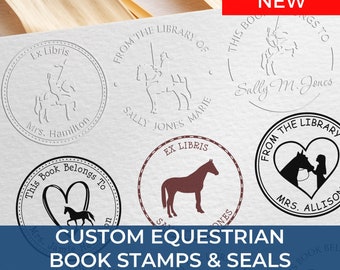 Cowboy & Horse Themed Book Stamp - Customized Stamps