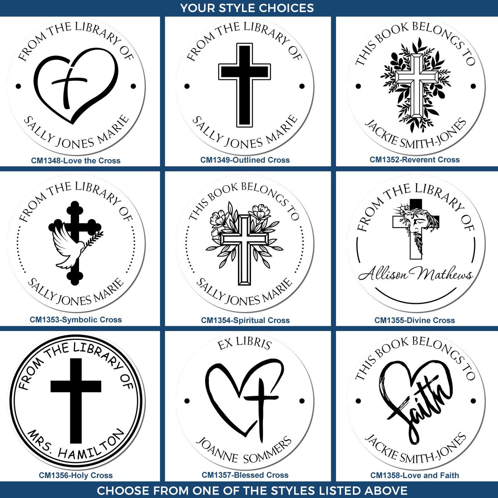 Inspirational Christian Book Stamps & Embossing Seals – Personalized ...