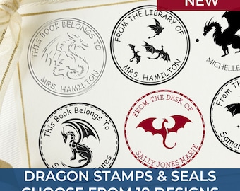 Custom Dragon Stamp, Fourth Wing, Dragon Book Embosser