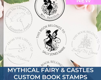 Fairy Dreams Round Book Embossing Stamp-Customized Stamp