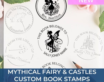 Fairy Dreams Round Book Embossing Stamp-Customized Stamp