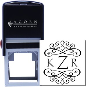 Unique wedding stamp featuring elegant monogram design, perfect as a wedding invitation accessory. Ideal for personalized gifts, adding a special touch to your wedding stationery and keepsakes.