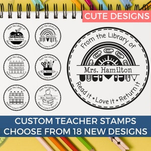 From the Library of Stamp | Self Inking Book Stamp | Classroom Teacher Name Stamper | Classroom Read Love Return Stamp | Personalized Stamp