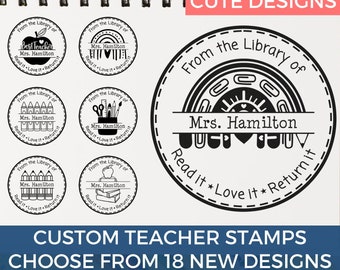 From the Library of Stamp | Self Inking Book Stamp | Classroom Teacher Name Stamper | Classroom Read Love Return Stamp | Personalized Stamp