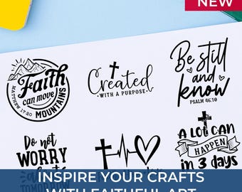 Bible Verse & Premium Quality Cross Art Stamps for Christian Scrapbooking and Card Making – Faith-Inspired Rubber Stamps for Crafting