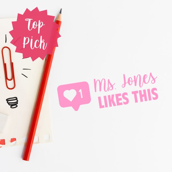 Custom Instagram 'Like' Teacher Stamp - Personalized Classroom Tool for Grading, Fun Social Media Inspired Education Resource, Customizable