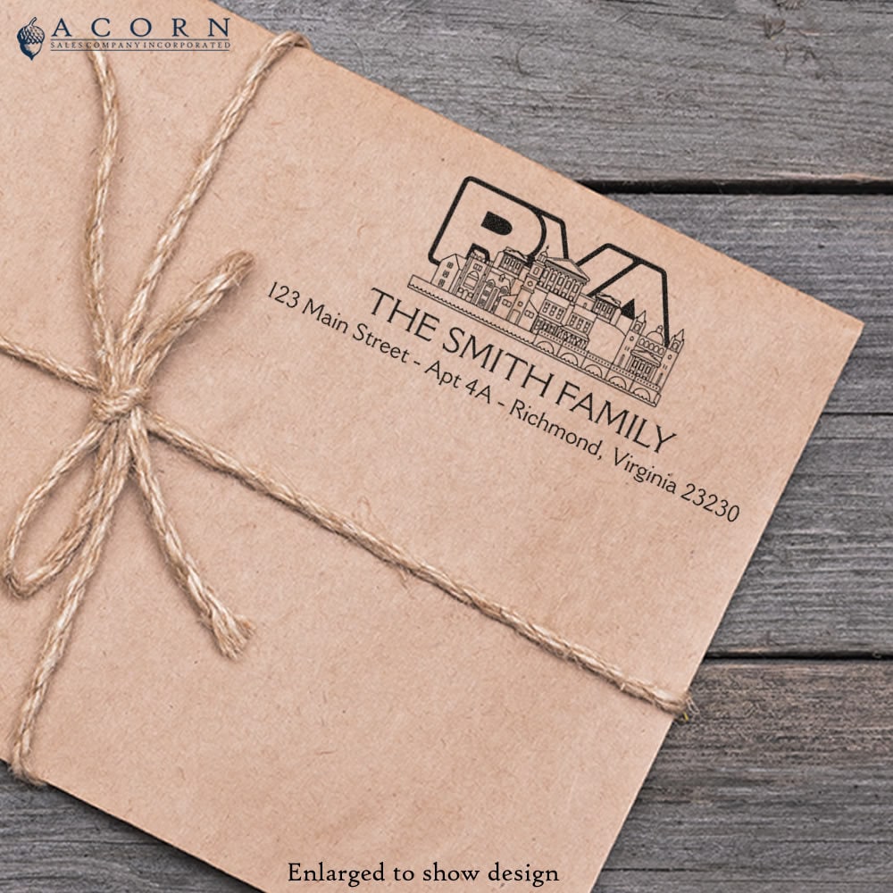 Custom RVA Rectangular Address Stamper Customized Richmond Virginia Address  Stamp 