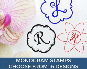 Initial Stamp - Self Inking Monogram Stamp - Wedding Stamp