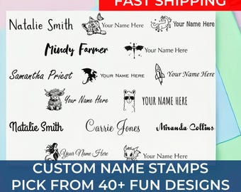 Custom Signature Stamp for Signing Name, Signature Rubber Stamp, Name Stamps Custom, Script Name Stamp, Self Ink Stamp, Wood Name Stamper