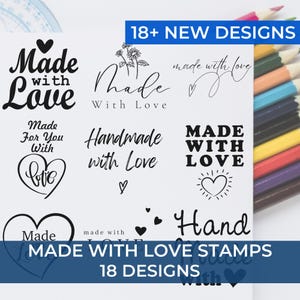 Made with Love Stamp, Gifts For Makers, Shipping Stamp, Self Inking Stamp or Rubber Stamps, Shop and Business Stamp, Made by Stamp, Self-Ink