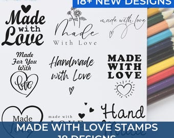 Made with Love Stamp, Gifts For Makers, Shipping Stamp, Self Inking Stamp or Rubber Stamps, Shop and Business Stamp, Made by Stamp, Self-Ink