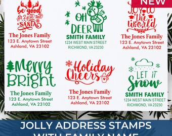 Happy Holidays Address Fast Shipping Stamp – Custom Return Address, Personalized Holiday Stamp for Christmas Cards, Gift Tags