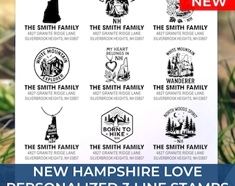 Minimalist New Hampshire Address Stamp For Small Business: 25+ Design Styles
