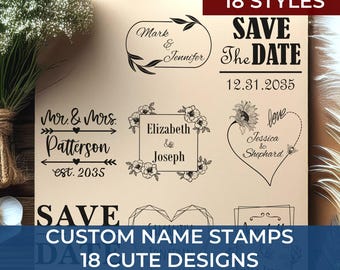 Mr and Mrs Gift, Wedding Stamp for Bag, DIY Wedding Supplies, Save The Dates for Weddings, Ink Stamp Custom, Personalized Stamp