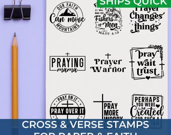 Religious Scrapbooking Stamps Unique with Bible Verses & Cross Motifs – Faith-Inspired Craft Stamps for Cards, Journals and Gifts