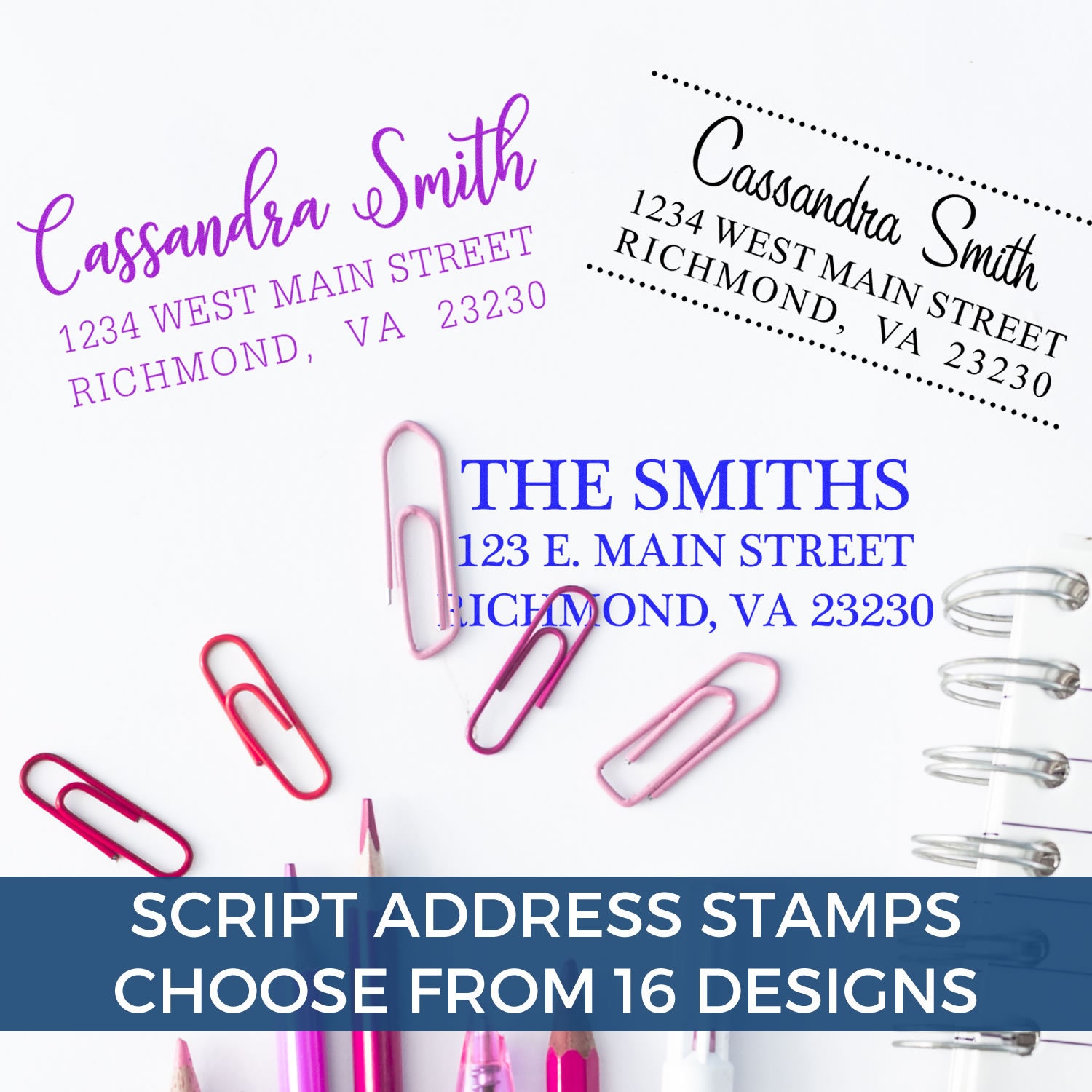 Elegant Script Address Stamp