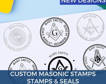 Masonic Address Stamps & Embossing Stamp - Custom Stamp