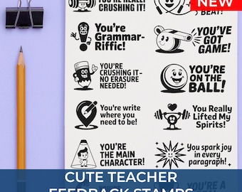 Teacher Encouragement Stamp for Grading, Personalized Teacher Stamp Gift, Needs To Be Signed Stamp for Classroom, Custom School Supplies