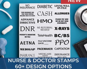 Doctor Office Supplies, Self-Inking Stamp, Doctor Gift, BC/BS, Kaiser, Aetna, Covid, Insurance, Medicare, Humana, Medicaid, Diabetic, Hipaa