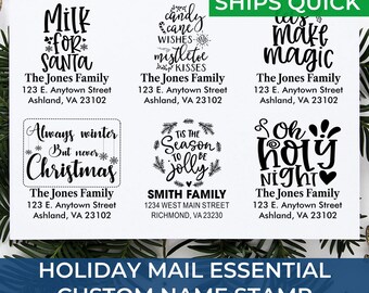 North Pole Address Heirloom Quality Stamp – Personalized Custom Self-Inking Return Address for Christmas Cards, Holiday Cards, Gift Tags