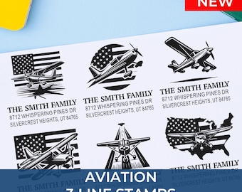 Pilot Stamp, 3 Line Custom Stamp, Personalized Self Inking Name Address Stamp, Office Business Return Address Rubber Stamp